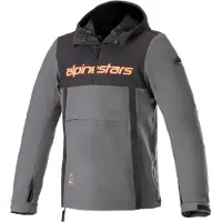 Alpinestars Felpa Con Cappuccio Sherpa Black Tar Gray Red Fluo