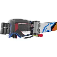 Alpinestars Maschera Supertech Corp Roll Off Blue Orange Clear Roll Off, Taglia: One Size