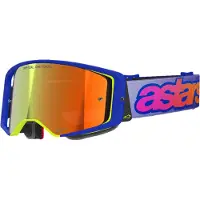 Alpinestars Maschera Supertech Vision Vista Blue Yellow Purple Mirror Red, Taglia: One Size
