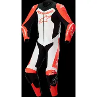 Alpinestars Tuta In Pelle GP Force Lurv 1 Pezzo Red Fluo White Black, Taglia: 52