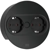 Bachmann Ciabatta multipresa da incasso TWIST 2, 2 prese e cavo da 2 m, nero opaco