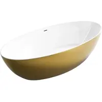 NEXTREND - GmbH Vasca da bagno freestanding TERRA - Acrilico - Finitura foglia d'oro - 186 x 88 x 60 cm