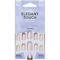 Elegant Touch Luxe Looks Nails con Glue Oval Limited Ed Tip Top 24 U