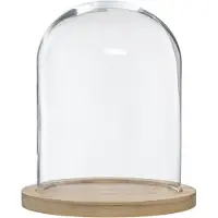 Atmosphera Cupola in vetro, O 24 cm, su base in legno