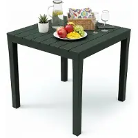 Dmora Tavolo da Esterno Vo 78x78x72h cm Nero Antracite, 4 Posti Impermeabile, Idrorepellente, Lavabile Italy