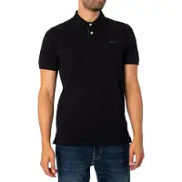 Gant per uomo. 2062026 Polo in piqué nera a contrasto (XXL), Nero, Casual, Cotone, Manica corta