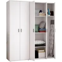 Dmora Rosarno - Armadio Multiuso Grande, 177x190h cm Bianco, Modulabile