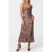 Guess Marciano GUESS Eco New Akilina Dress Cheetah Skin Print Taglia: L | Abiti Midi Outlet | Donna