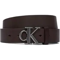 Calvin Klein Cintura 'Smooth Monogram Buckle' marrone scuro