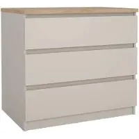 Dmora Cassettiera Vistara 50x77x70.1h cm Beige, 3 Cassetti Apertura Scorrevole