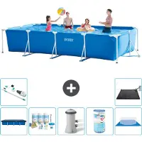 Intex Piscina fuori terra rettangolare - 450x220x84 cm - 8 elementi - Modello S40301