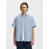 Selected Camicia In Misto Lino Uomini Blu S
