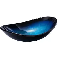 Domotechnika | Lavabo Tesero - 54,5X35X15,5 Cm - Blu - Elegante e moderno - Design in vetro