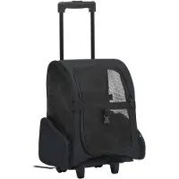 vidaXL Trolley per animali domestici 3 in 1 pieghevole nero