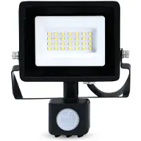 Nedis LLFLP16BLK, faretto LED IP44, 220-240 V AC, 50/60 Hz, 20 W, con sensore di movimento