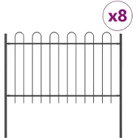 vidaXL Recinzione da giardino BOXTEL, 8 pezzi, 13,6 x 1 m, acciaio con rivestimento a polvere