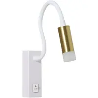 Immax GOAL: lampada da parete LED di design con interruttore, 3 W, BIANCO+ORO+ACRILICO