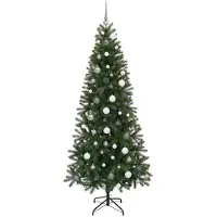 vidaXL Albero di Natale artificiale, verde, 210 cm, realizzato in PE e PVC