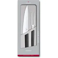 Victorinox Swiss Modern coltello trinciante e forcella, nero