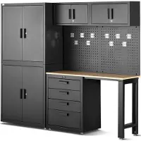 HBM Sistema di officina premium, 8 pezzi, nero opaco