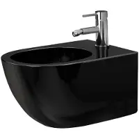 REA Bidet Sospeso Carlo Mini Black Shiny