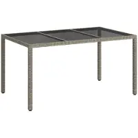 Syfax Tavolo da Giardino Grigio 150 x 90 x 75 cm polyrattan