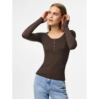 Pieces Top A Maniche Lunghe | Marrone | L
