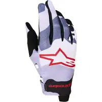 Alpinestars Guanti Radar 2027 Ash Gray Light Lilac Red Black, Taglia: M