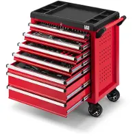 HBM Carrello porta attrezzi 196 utensili 7 cassetti carrello officina officina - rosso