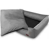HUGGY DOGGY Letto per cani in morbido velluto grigio per bulldog M
