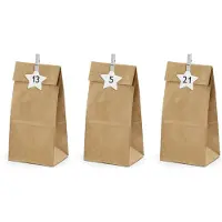 Party Deco Sacchetti per calendario dell'Avvento da riempire 8x6,5x21cm set di carta