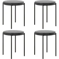 HOMCOM Set di 4 sgabelli da pranzo, sedie da pranzo, sgabelli da cucina, metallo, grigio scuro
