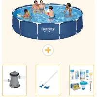 Bestway Steel Pro, piscina in acciaio, forma rotonda - 396x84 cm - composta da 4 parti, modello S22755