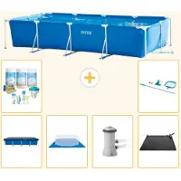 Intex Piscina fuori terra rettangolare - 450x220x84 cm - 7 pezzi - Modello SCB97