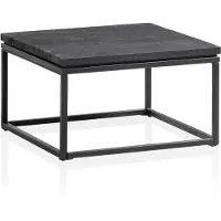 Wohnling Tavolino da salotto 60x60x35 cm Legno massello di mango / Metallo Nero Tavolino quadrato Tavolino da salotto con venature naturali del legno Tavolino da caffè