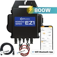 SUNNIVA AP Systems Micro Inverter 800 W EZ1-M-EU per centrale elettrica da balcone, 2 MPPT, Bluetooth e WIFI, incl. cavo da 5 m e prolunghe da 4x1 m, Micro Inverter