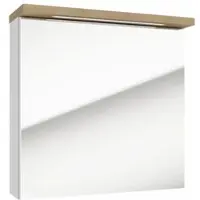 Siko Armadio a specchio Naturel Stilla con illuminazione LED 60 x 60 cm, bianco/legno