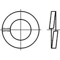 Toolcraft Federring TO-6854136, conforme alla norma DIN 127, zincato, confezione da 250 pezzi