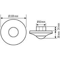 ESYLUX Rivelatore di presenza 360° 3m PD-C 360i/8 BK