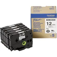 Brother Nastro HGe-231v5 - Nero su bianco (12 mm)