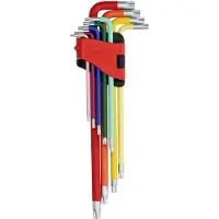 Ks Tools Set di chiavi angolari Torx, extra lunghe, 9 pezzi