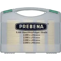 Prebena J-BOX CNKHA Chiodi Brads Tipo J - 8.000 pz. / zincati / galvanizzati / diverse dimensioni