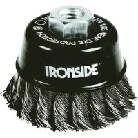 Ironside 243007 Spazzola a tazza100mm M14 0,5mm annodata, per tubo angolato.