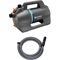 Gardena Pompa di irrigazione di superficie silenziosa 5000 con kit di aspirazione – 5000 l/h – 3,7 bar