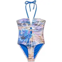 Desigual , Costume da bagno tropicale effetto brillante, Blu, S