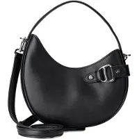 Ralph Lauren per donna. 431980159002 Borsa a tracolla piccola Tasha in pelle nera (OSFA), Nero, Casual