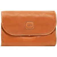 Bric's Life Pelle Borsa da toilette Vera Pelle 30 cm marrone
