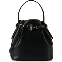 Ralph Lauren per donna. 431982787001 Borsa a secchiello media Blaike in pelle nera (OSFA), Nero, Casual