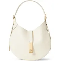 Ralph Lauren per donna. 428944016001 Borsa a spalla Polo ID piccola in pelle bianco sporco (OSFA), Casual