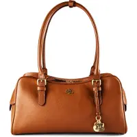 Ralph Lauren per donna. 431P06068001 Borsa satchel Marcy in pelle marrone (OSFA), Beige, Casual